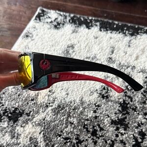 Dragon Black and Red Sunglasses with Yellow Lenses